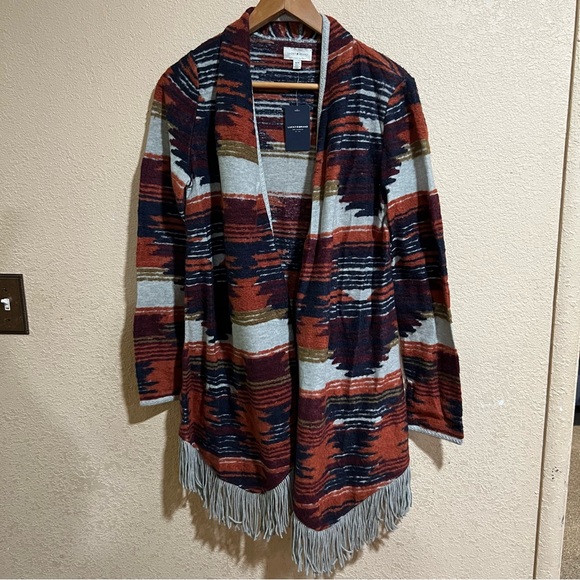 Lucky Brand Sweaters - NWT Lucky Brand tribal fringe open cardigan sweater